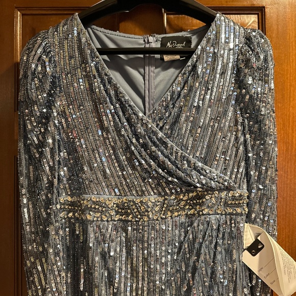 Mac Duggal Sequin Long Sleeve Sheath Gown - Picture 5 of 10